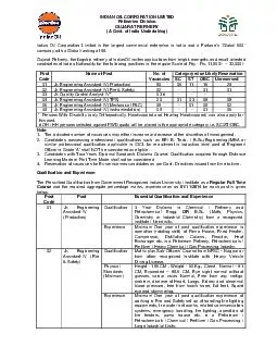 INDIAN OIL CORPORATION LIMITED Refineries Division GUJARAT REFINERY A Govt