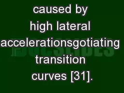 caused by high lateral accelerationsgotiating transition curves [31].