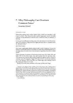 7.WhyPhilosophyCanOverturnCommonSenseSusannaRinardManyphilosophershave