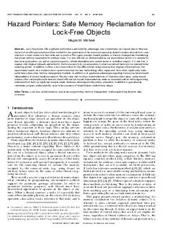 Hazard Pointers Safe Memory Reclamation for LockFree Objects Maged M