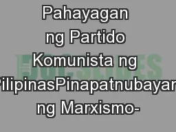 Pahayagan ng Partido Komunista ng PilipinasPinapatnubayan ng Marxismo-