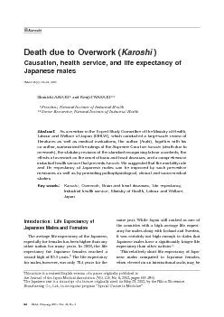Death due to Overwork (KaroshiCausation, health service, and life expe