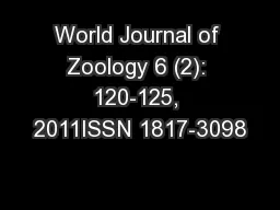 World Journal of Zoology 6 (2): 120-125, 2011ISSN 1817-3098