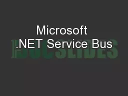 Microsoft .NET Service Bus