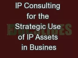 IP Consulting for the Strategic Use of IP Assets in Busines