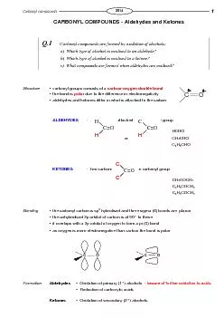 CARBONYL COMPOUNDS - Aldehydes and KetonesStructure