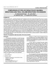 : PRE-OXYGENATION BY MAXIMAL AND TIDAL VOLUME BREATHING
