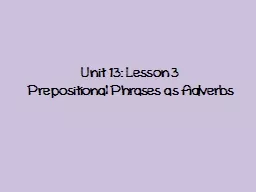 Unit 13: Lesson 3