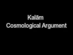 Kalām Cosmological Argument