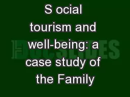 S ocial tourism and well-being: a case study of the Family