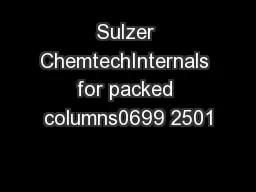 Sulzer ChemtechInternals for packed columns0699 2501