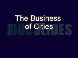 The Business of Cities