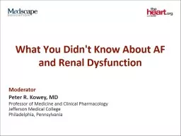 What You Didn't Know About AF and Renal Dysfunction