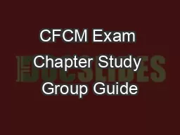 CFCM Exam Chapter Study Group Guide