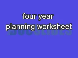 four year planning worksheet