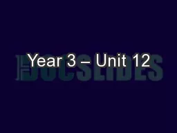 Year 3 – Unit 12
