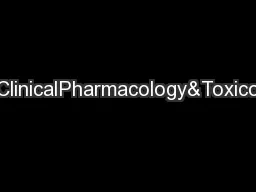 Basic&ClinicalPharmacology&Toxicology,61