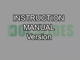   INSTRUCTION MANUAL Version 