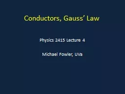 Conductors, Gauss’ Law