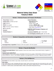 Material Safety Data SheetPalladium MSDS