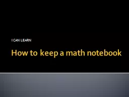 How to keep a math notebook