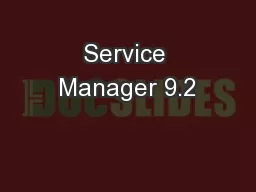 Service Manager 9.2