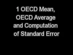 1 OECD Mean, OECD Average and Computation of Standard Error