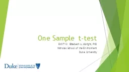 One Sample t-test