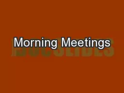 Morning Meetings