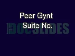 Peer Gynt Suite No.