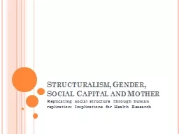 Structuralism, Gender, Social Capital and Mother