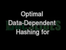Optimal Data-Dependent Hashing for