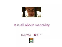 It is all about mentality