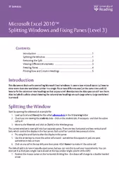 Splitting Windows and Fixing Panes