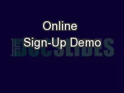 Online Sign-Up Demo