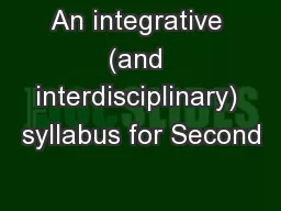 An integrative (and interdisciplinary) syllabus for Second