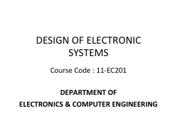 DESIGN OF ELECTRONIC SYSTEMS