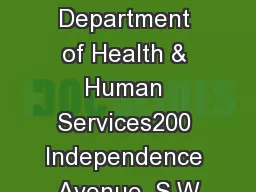 U.S. Department of Health & Human Services200 Independence Avenue, S.W