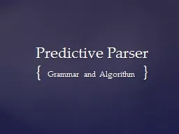 Predictive Parser