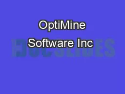  OptiMine Software Inc 