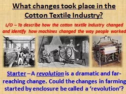 What changes took place in the Cotton Textile Industry?