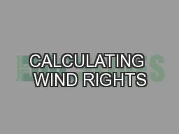 CALCULATING WIND RIGHTS