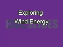 Exploring Wind Energy