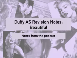 Duffy AS Revision Notes: