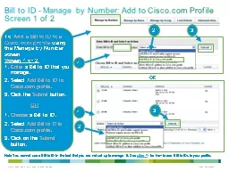 Bill to ID - Manage by Number: Add to Cisco.com Profile