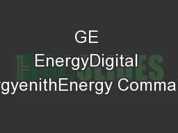 GE EnergyDigital EnergyenithEnergy Commander