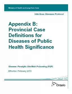 Infectious Diseases ProtocolAppendix B:Provincial Case Definitions for