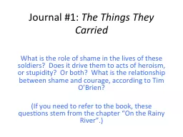 Journal #1: