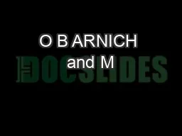 O B ARNICH and M