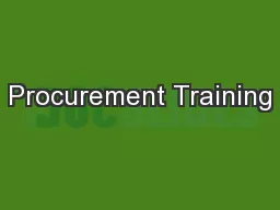 Procurement Training
